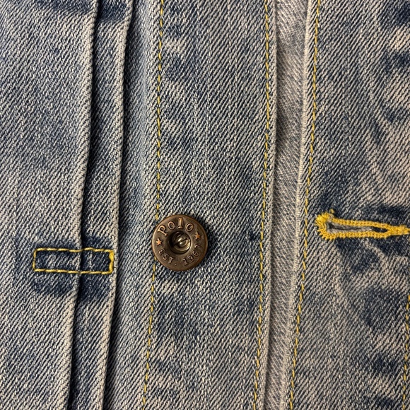 Y2K Polo Ralph Lauren Denim Denim Jacket Small 8-10 Blue‎ Cotton - Picture 4 of 7